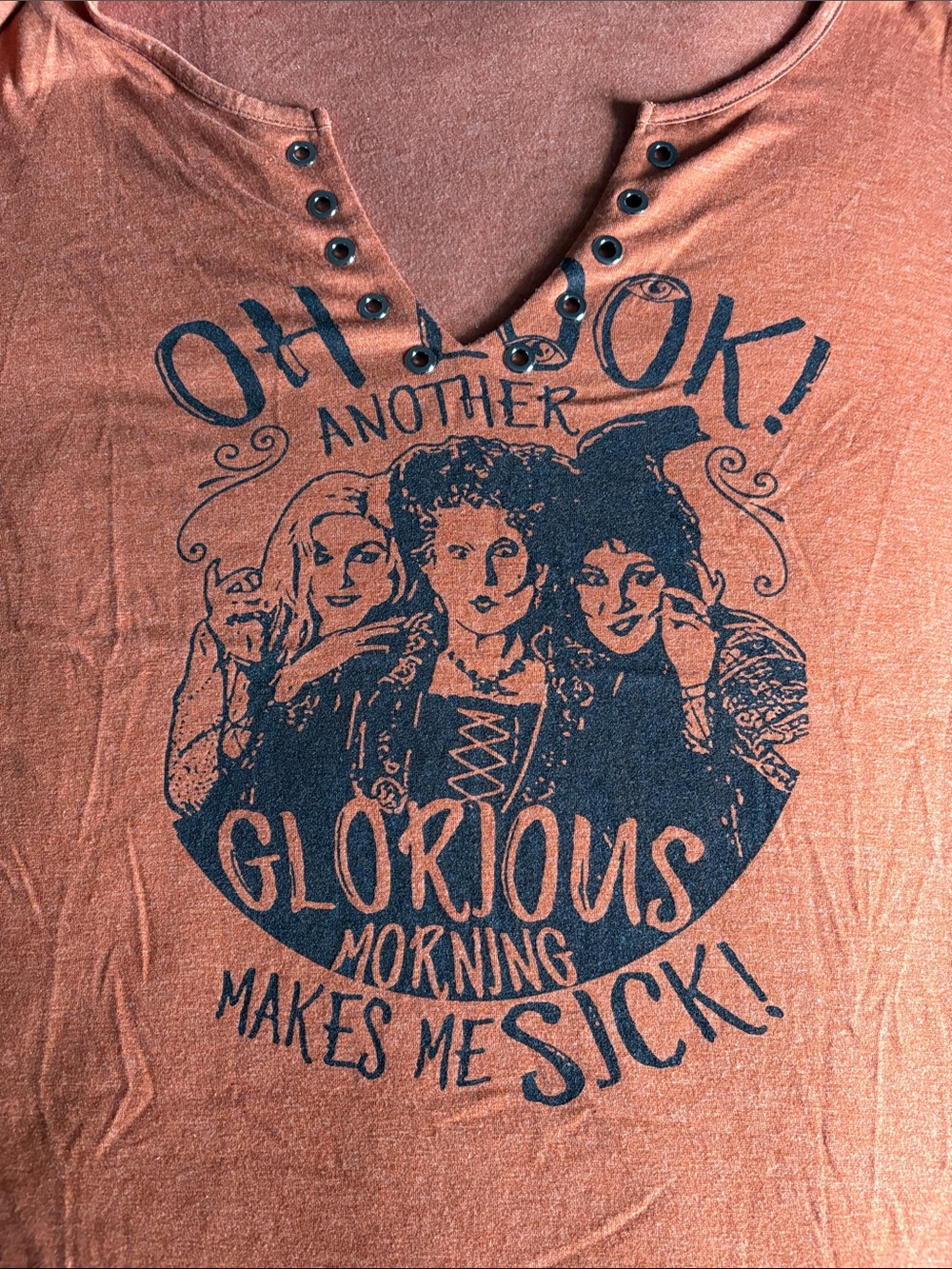 Hocus Pocus Graphic V‑Neck Women’s Tee, size Medium